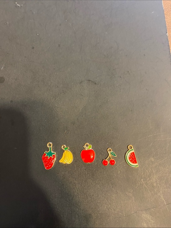 Fashion Jewelry Jewelry - Fruit Enamel Charm Set for Kids - Red & Yellow Fruit Designs